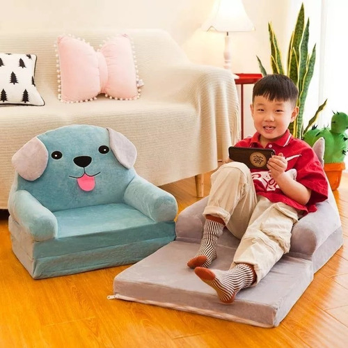 Peluche-mini Asiento Para Niños, Sofá Plegable De Perrito