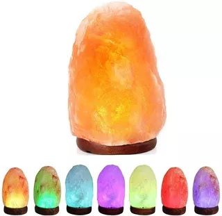 Mini Lámpara De Sal De Roca Del Himalaya Ilumina En Colores!