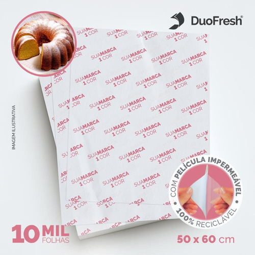 Papel Acoplado Duofresh Personalizado 1 Cor 50x60 Com 10000