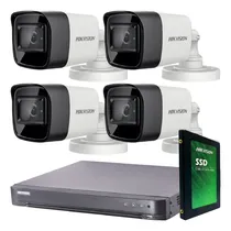 Comprar Kit Seguridad Hikvision Grabacion Full Hd 1080p Dvr 8 + Disco 1 Tb Instalado + 4 Camaras 2mp Exterior Infrarrojas + Ip