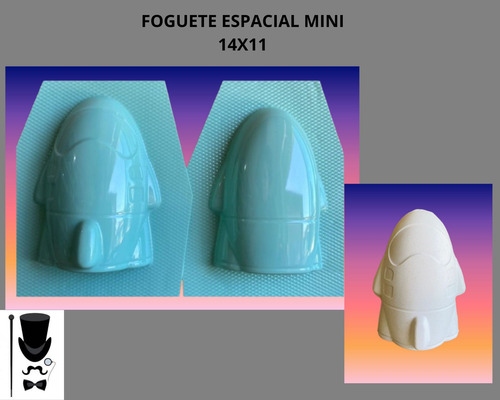 Molde Forma Artesanato De Gesso Foguete Espacial 14x11 Cofre