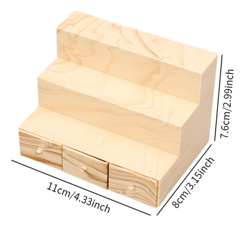 2 Estantería En Miniatura A Escala 1/12, Grano De Madera