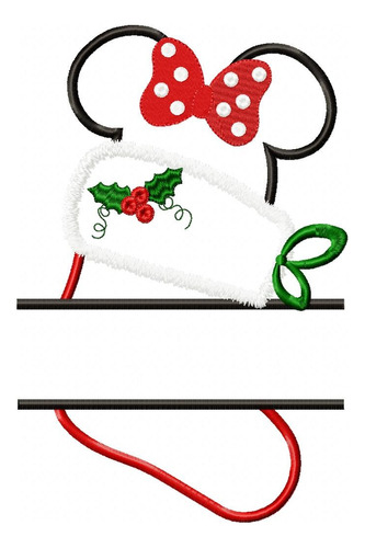 Matriz Para Bordados Maquina Minnie Mouse Bota Navidad 3226