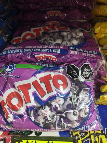 5 Bolsas Chicle Totito Sabor Uva La Imperial 100pz 550gr C/u