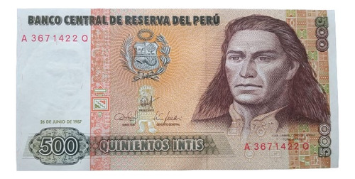 Billete De Perú, 500 Intis De 1987