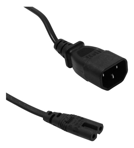 Cable De Poder 0,8mt Negro Tipo 8 C7 Hembra A C14 Clickbox