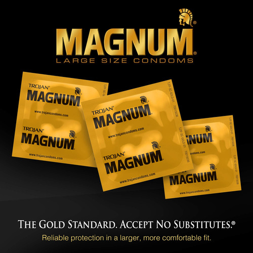 Preservativos Trojan Magnum Thin, Tamaño Grande, Lubricados,