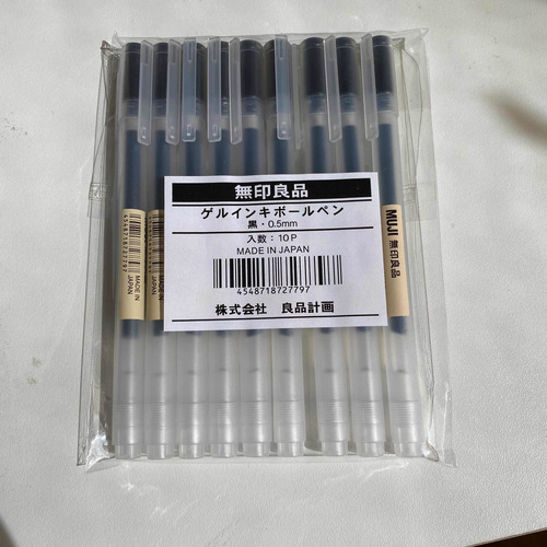 Muji Japon Gel Negro 0,50 O 0.38 Mm Precio X Unidad