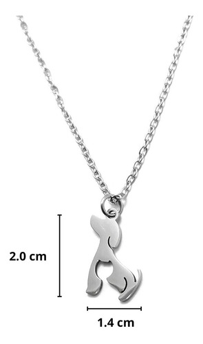Imagen 2 de 2 de Collar Mujer Dije Perro Gato Acero Inoxidable Minimalista