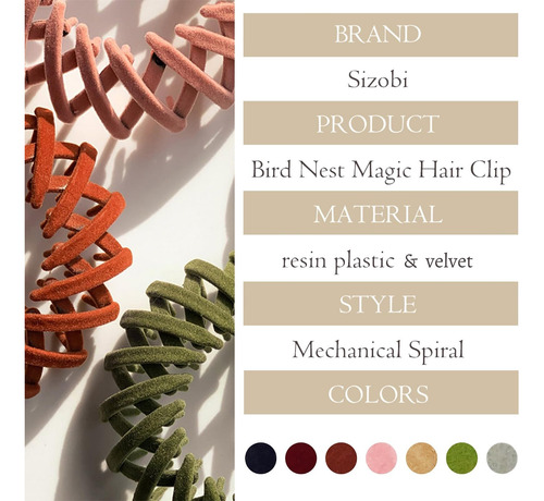 7 Pinzas Para El Pelo Con Diseño Nido Pájaros Accesorios