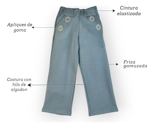 Pantalón De Invierno Frizado Recto Para Nena De 4 A 12 Años