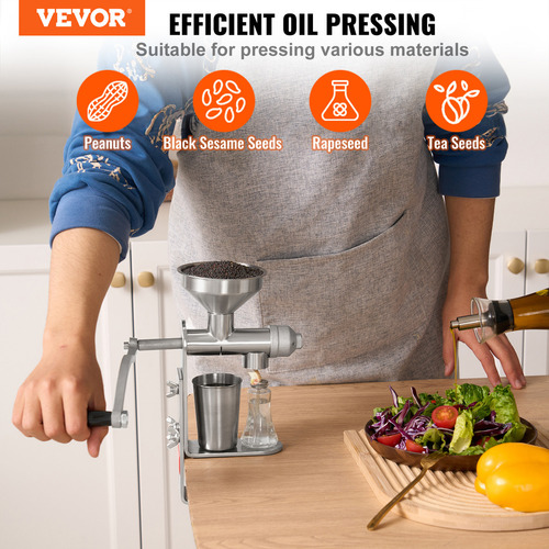 Vevor Prensa Aceite Manual Extractor Acero Inoxidable Sus304