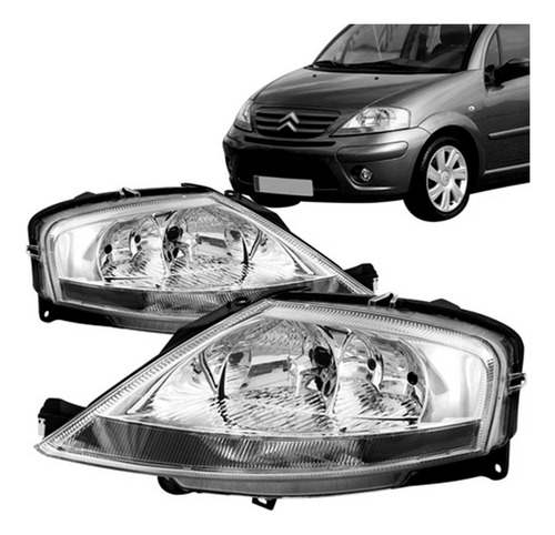 Par Farol Citroen C3 2003 A 2009 2010 2011 2012 Foco Duplo
