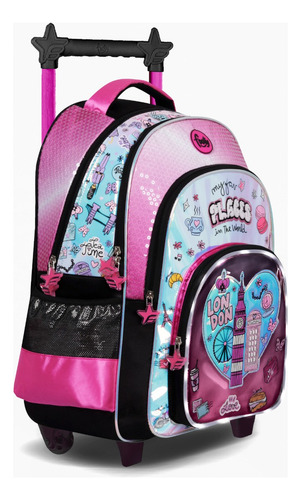 Mochila Escolar De Niñas Carro 18 I Love Con Luz Led Footy