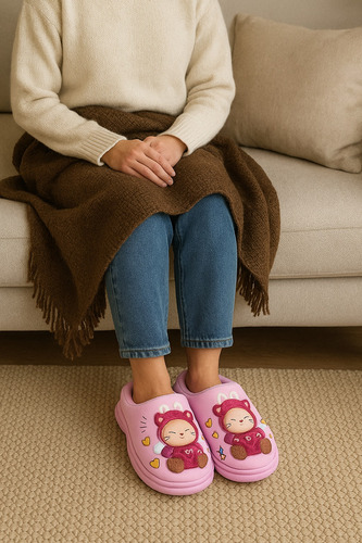 Pantuflas De Labubu Invierno Con Chiporro Tendencia Frío