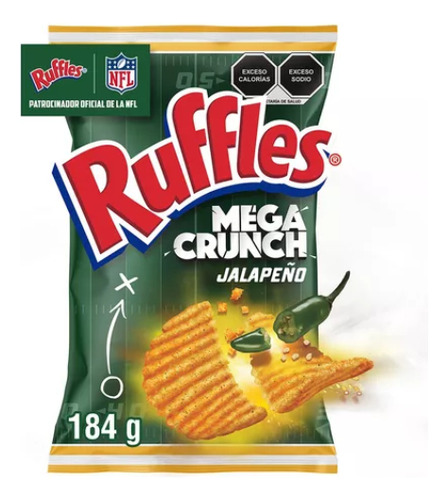 Pack X10 Papas Fritas Mega Crunch Jalapeño NFL 184g Ruffles
