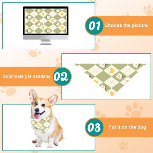 30 Pañuelos De Sublimación Para Mascotas, En Blanco, Por Tra