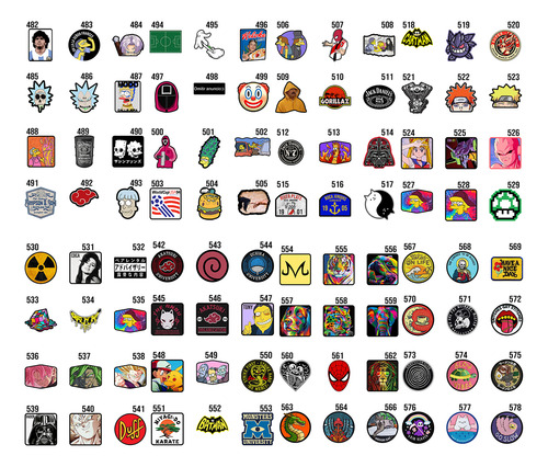 Pack Stickers Calcos Surtidos Diseños A Eleccion X12 De 7 Cm