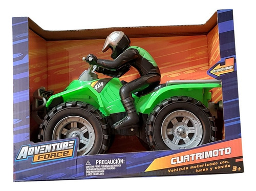Vehículo Motorizado Con Luz Y Sonido Verde Cuatrimoto Multicolor