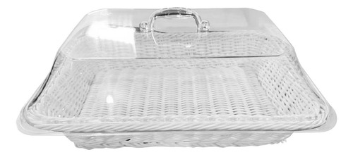 Cesta De Pan Tejida Con Tapa, Cesta De 40cmx30cmx15cm