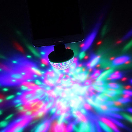 Mini Luz 5w Rgb Rotación Dj Led Usb Auto Fiesta Colores