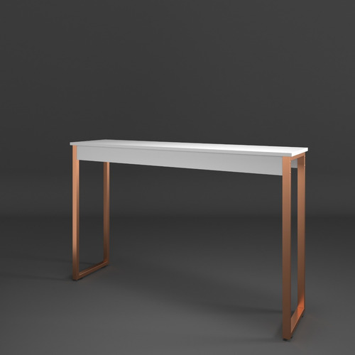 Aparador Buffet Retrô Cobre Industrial Escandinavo Retrô Cor Branco com Cobre