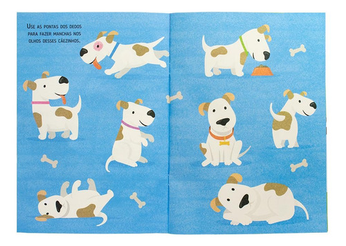 Livro Infantil De Colorir Com O Dedo Impressão Digital - Cães E Gatos