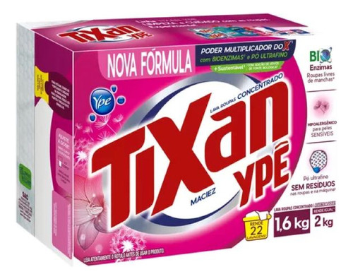 Sabão em pó Ypê Maciez primavera antibacterial caixa 1.6 kg