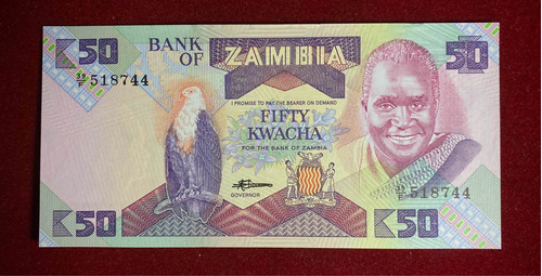Billete 50 Kwacha Zambia 1986 Sin Circular Pick 28 A Unc