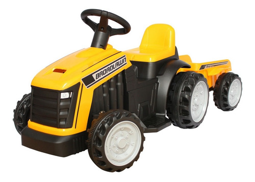 Imagem 1 de 9 de Mini Trator Elétrico Infantil Reboque Importway Amarelo 6v