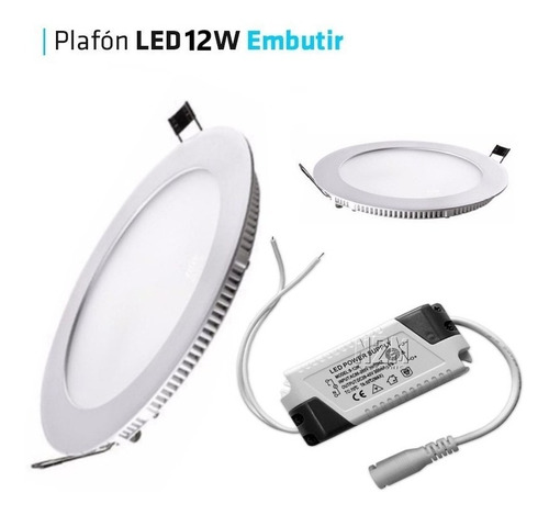 Plafon 12w Smd Panel 174cm Para Embutir C/transformador 