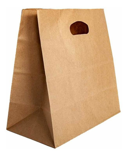 Bolsas De Papel Kraft Delivery 28x28x15cm Pack 50uni Troquel