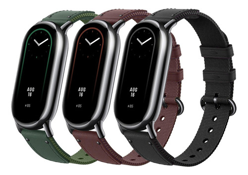 3 Correas Cuero Canvas Para Xiaomi Mi Band 8