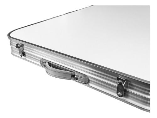 Mesa Dobrável Portátil Em Alumínio Mesdob120 Trato Cor Branco