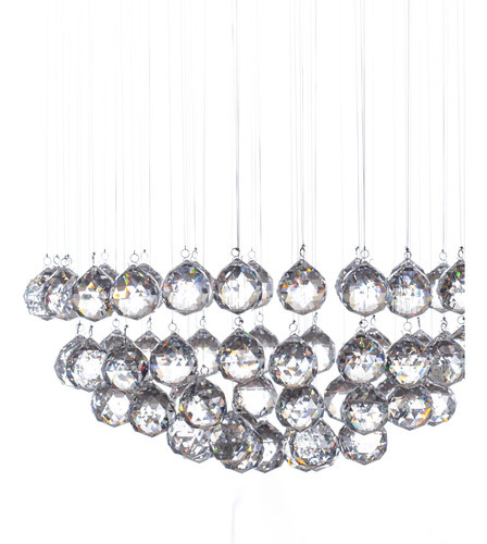 Candil 5 Luces Cristal Cortado Esfera Williams Krystal Color Cromado