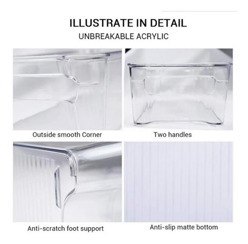 Imagen 7 de 7 de Set Organizador Refrigerador Transparente 6 Unidades Ho62