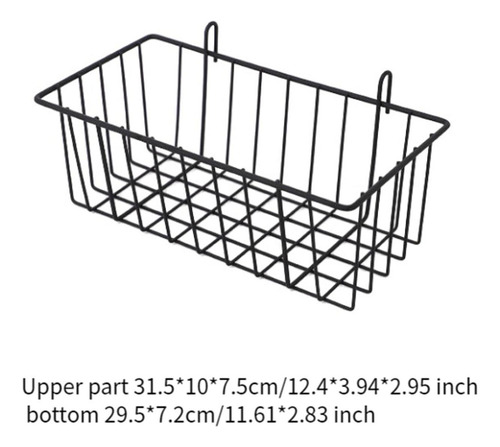 Cesta De Metal Colgante Con Panel De Rejilla De Pared, L