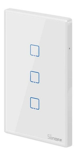 Interruptor De Pared Sonoff Touch De 3 Canales Color Blanco