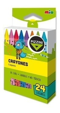 Crayones Pizzini Clasico Corto X 24 Colores - 9324