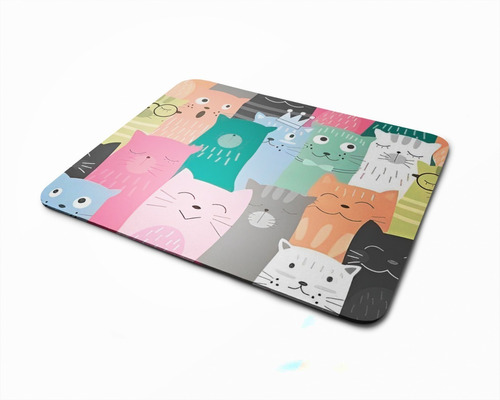 Mouse Pad Gatos De Colores