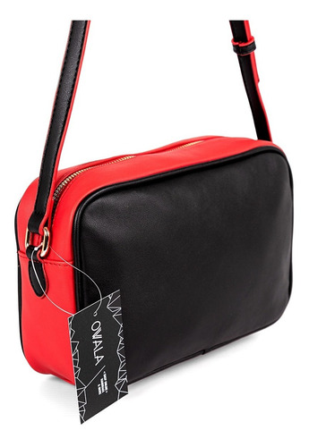 Imagen 6 de 6 de Cartera Bandolera Las Oreiro Morral Mujer Tachas Negra