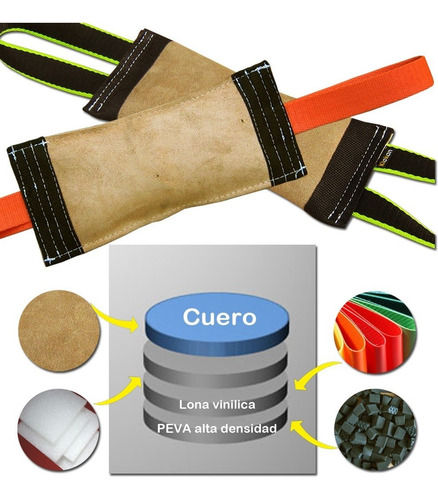 Imagen 4 de 6 de Mordedor 3 Asas De Cuero Para Entrenamiento Perros Klokan
