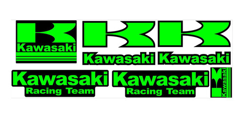 Kit Adesivos Moto Capacete Refletivo Kawasaki Racing Team