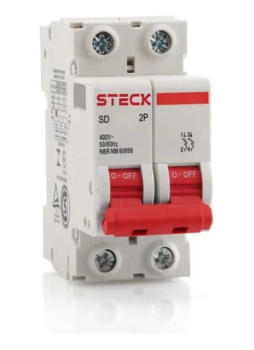 1 Disjuntor Steck  Din  Bipolar  50a Sd62 C Fera 103910