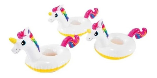 Set 3 Posavasos Unicornio Inflable Intex, 12 X 20 Cm