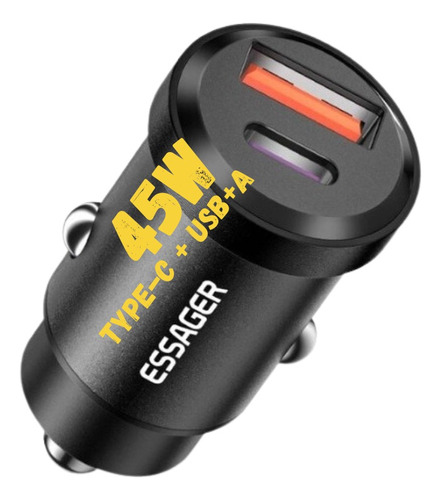 Cargador Carro Essager 45w Carga Rapida Pd3.0/qc4.0/fcp/afc