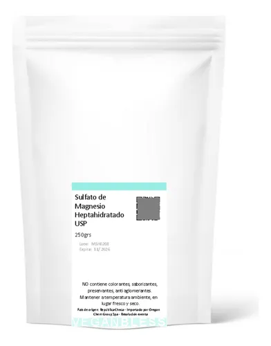 comprar Sulfato De Magnesio Usp, Sal Epsom Grado Farmacéutico 250grs