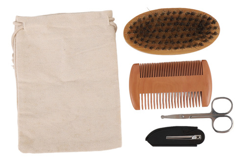 Kit De Cuidado De Barba, Cepillo Para Bigotes Y Tijeras De D