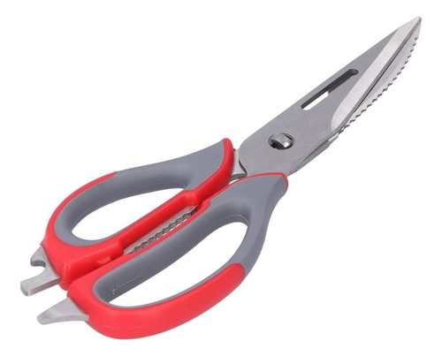 Kit Tesoura De Cozinha 7 Em 1 Acompanha Amassador De Alho Vermelho