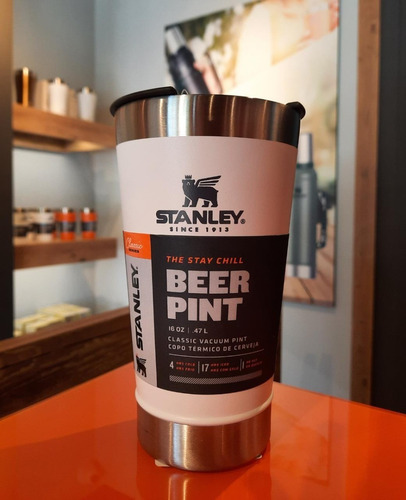 Imagem 5 de 5 de Copo Térmico Stanley De Cerveja Branco Com Tampa 473ml